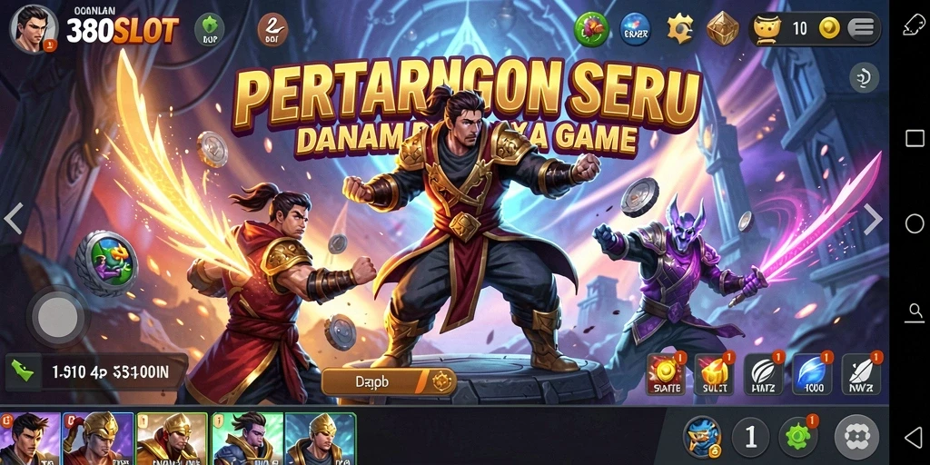 Tangkapan layar utama 380SLOT menampilkan aksi pertarungan yang mendebarkan.