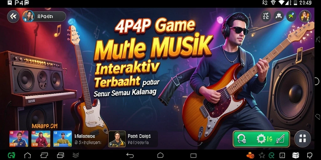 Screenshot gameplay 4P4P yang menunjukkan interaksi dinamis dalam permainan musik.