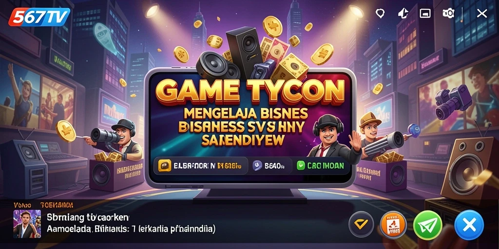 Tampilan gameplay 567TV yang menarik dalam dunia Tycoon.