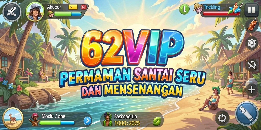 Tampilan gameplay 62VIP yang ceria dan mengasyikkan.