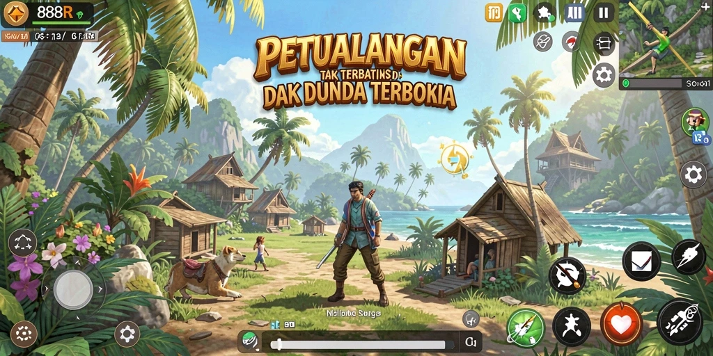 Tampilan epic dari gameplay 888R dalam dunia terbuka.