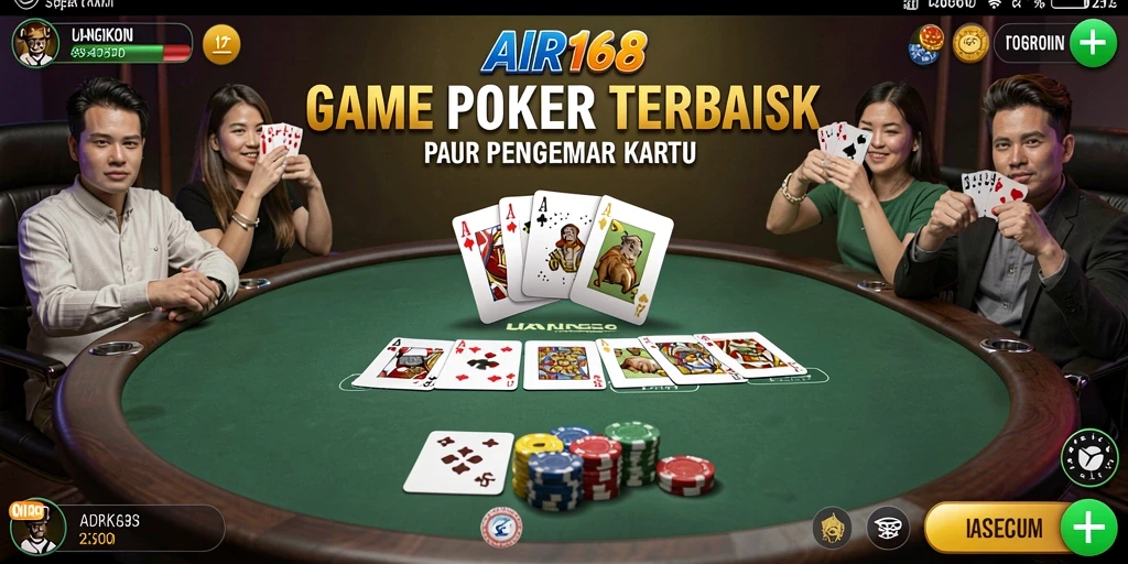 Tampilan permainan Poker di AIR168 yang menarik dan seru.