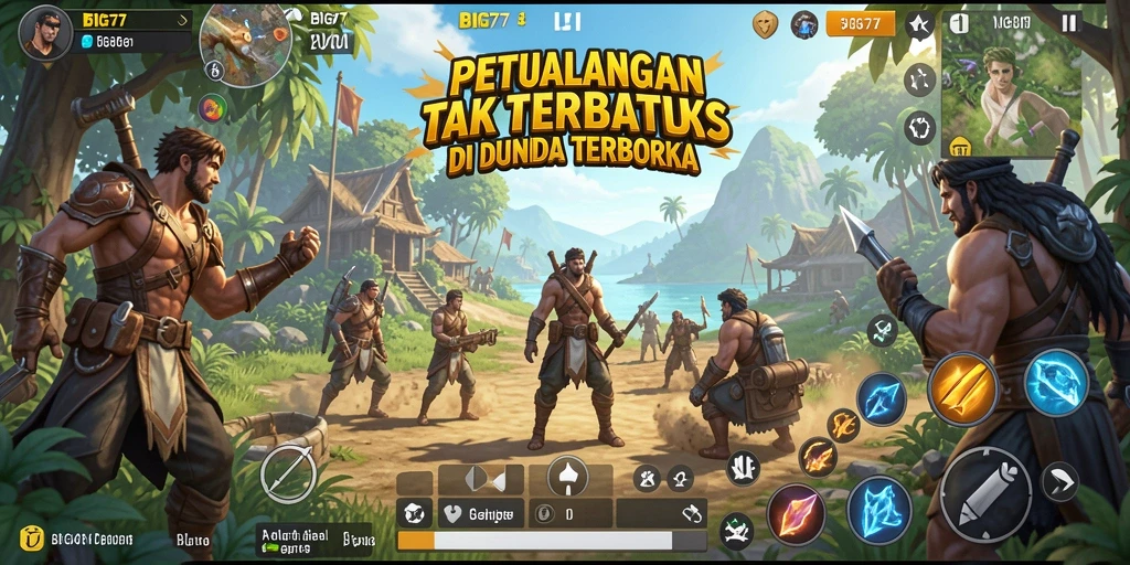 Tangkapan layar gameplay BIG77 yang menunjukkan kebebasan menjelajah dunia terbuka.