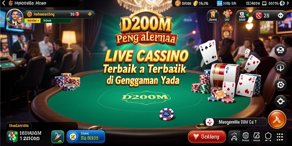 Gameplay menarik dari D200M yang menampilkan dealer cantik dan interaksi langsung.