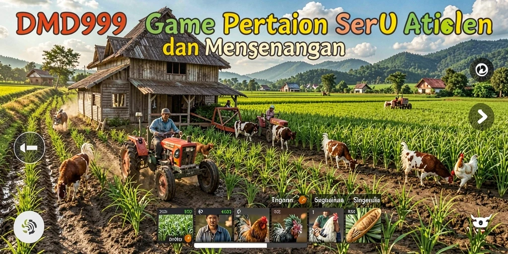 Screenshot DMD999 menampilkan aktivitas bertani yang interaktif dan menyenangkan.