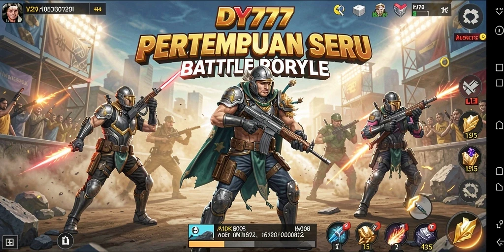 Gameplay seru dan intens dari DY777 yang menampilkan aksi Battle Royale.