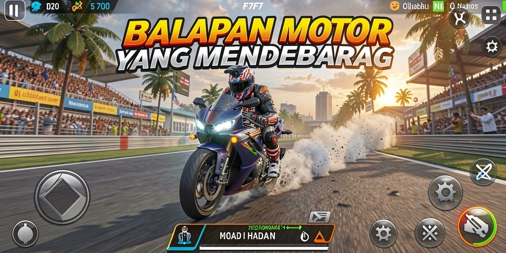 Gameplay seru balapan motor di F7F7 dengan grafis menawan.