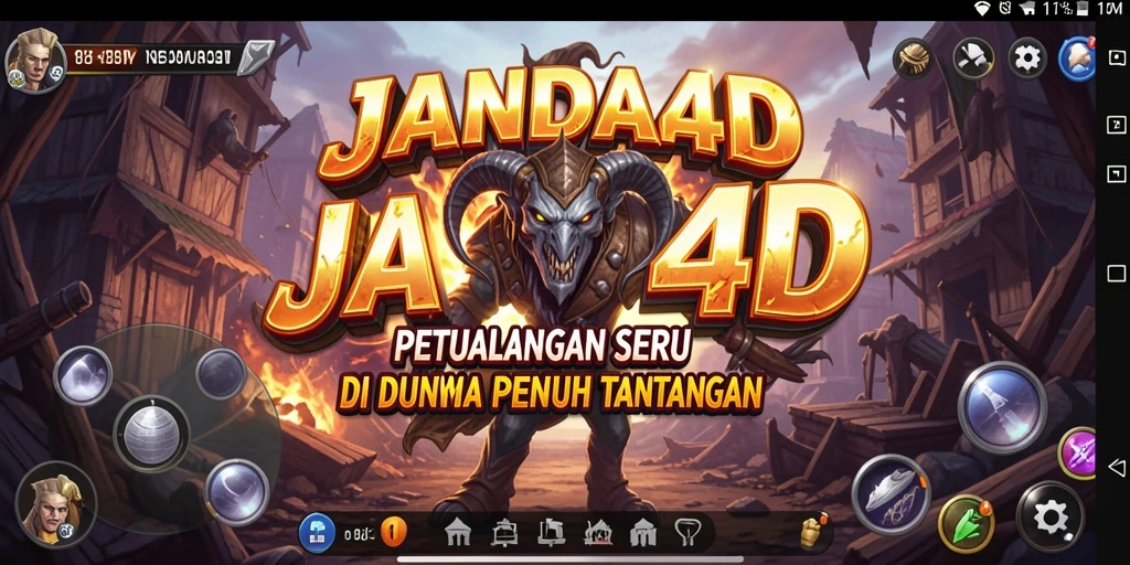 Tangkapan layar utama game JANDA4D menampilkan aksi petualangan yang seru.