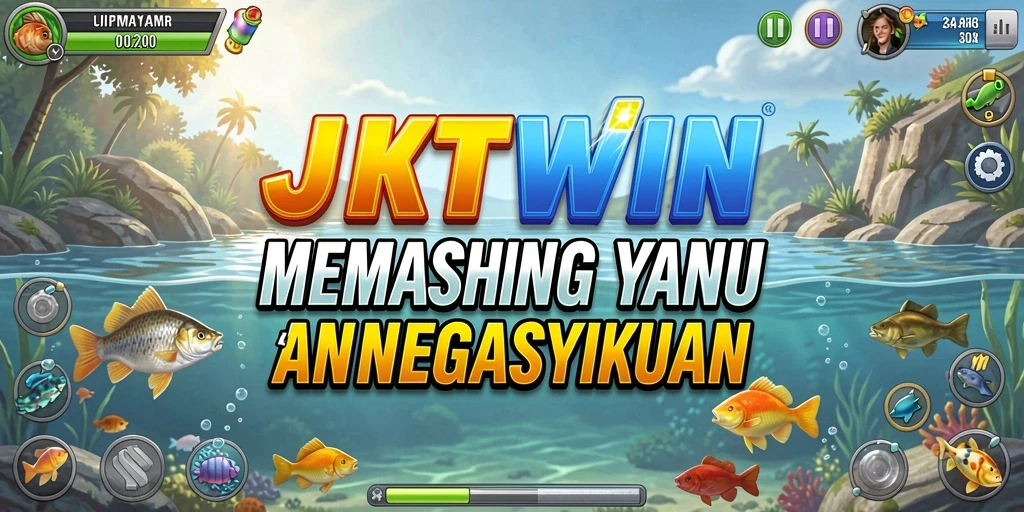 Tampilan gameplay JKTWIN dengan suasana memancing yang menenangkan.