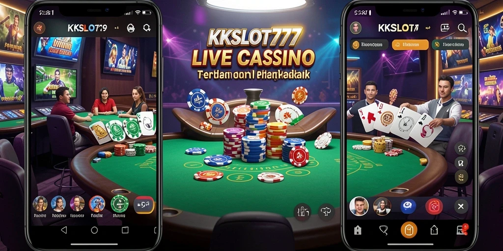 Tampilan gameplay KKSLOT777 dengan dealer langsung yang profesional.