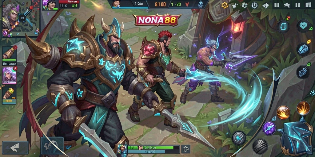 Pengalaman gameplay MOBA yang menegangkan dan seru.