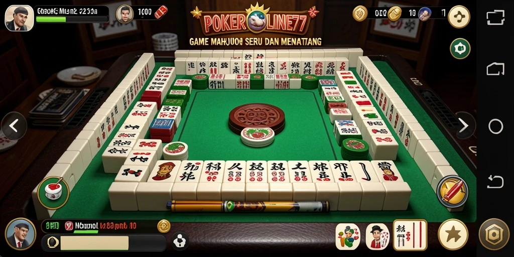 Tampilan menarik dari gameplay POKERONLINE77 saat bermain Mahjong.