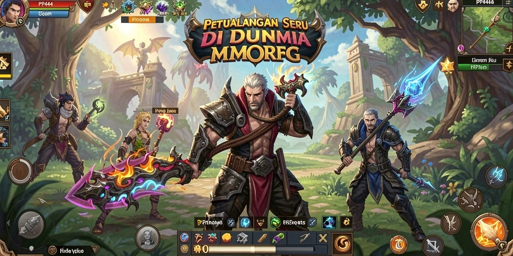 Tampilan gameplay seru di dunia fantasi MMORPG PP444.