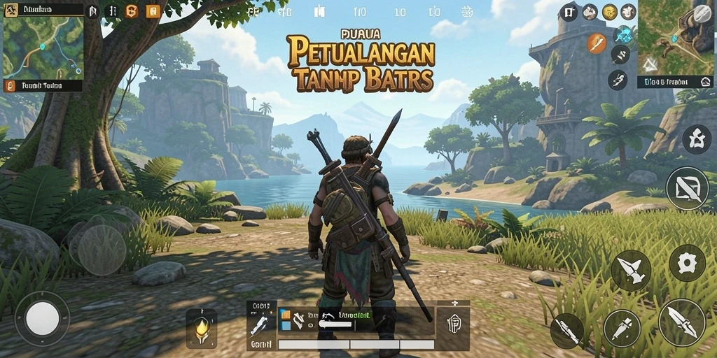 Screenshot menarik dari gameplay PP7 dalam dunia terbuka yang luas.