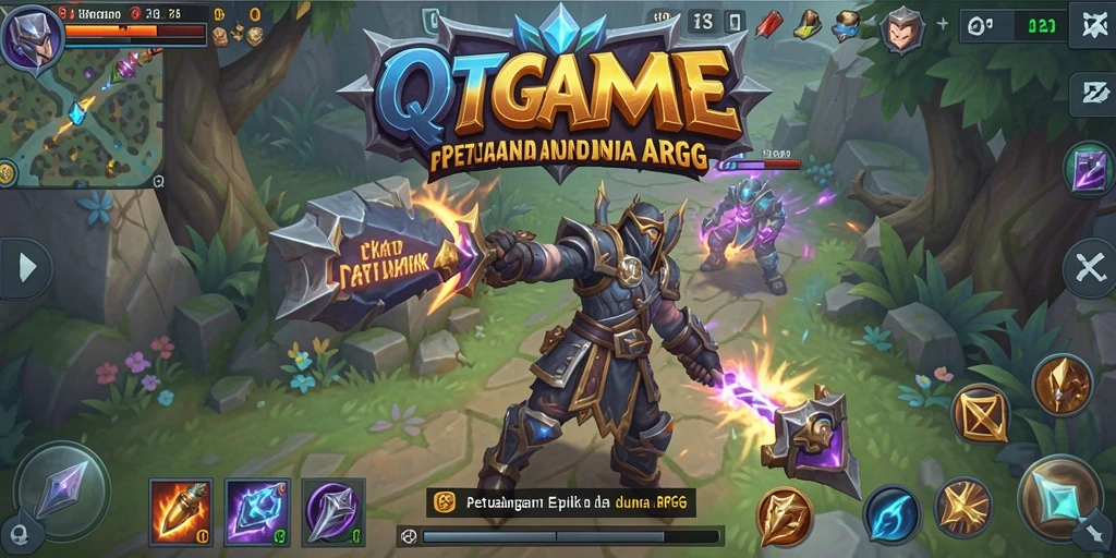 Screenshot menampilkan pertempuran epik dalam dunia ARPG QTGAME.