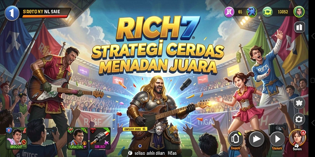 Tampilan gameplay menarik dari RICH7 yang menunjukkan aksi strategi.