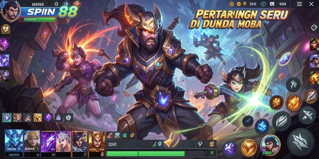 Screenshot gameplay SPIN88 menampilkan aksi pertarungan tim yang mendebarkan.