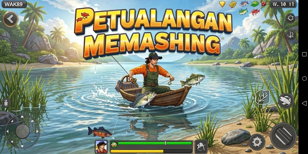 Tampilan gameplay <strong>WAK89</strong> yang menampilkan pengalaman memancing yang seru.