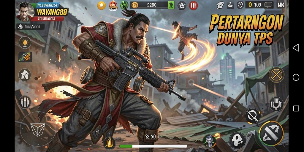 Screenshot dari gameplay TPS yang menampilkan aksi mendebarkan di WAYANG88.