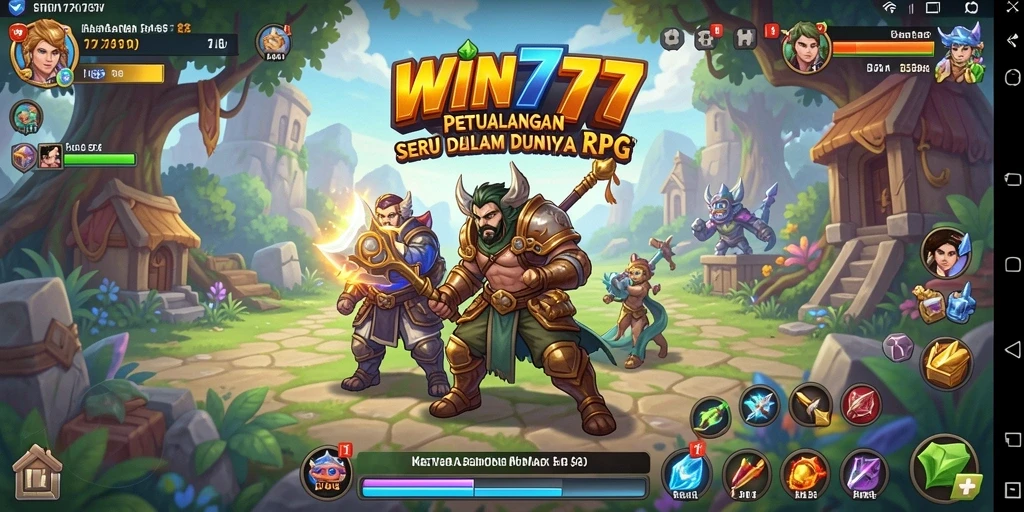 Tampilan gameplay <strong>WIN777</strong> dengan karakter dan petualangan yang mendebarkan.