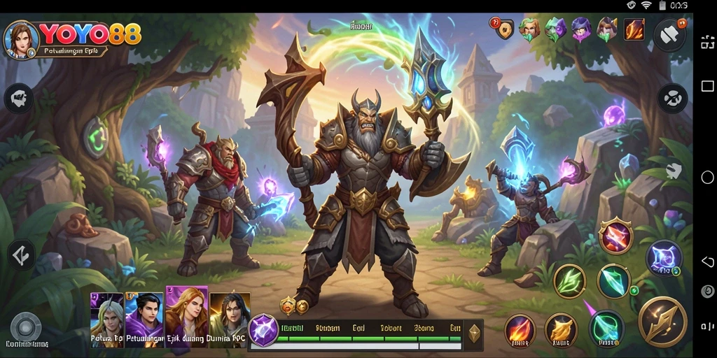 Tampilan aksi mendebarkan dalam gameplay RPG YOYO88.