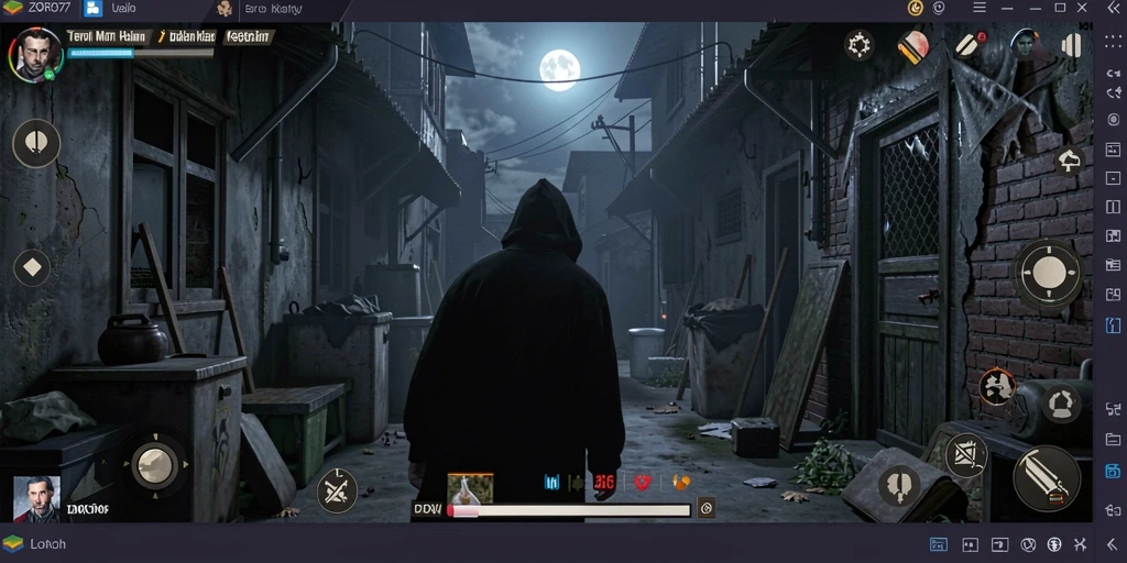 Tampilan gameplay menyeramkan dari ZORO77 yang penuh ketegangan.